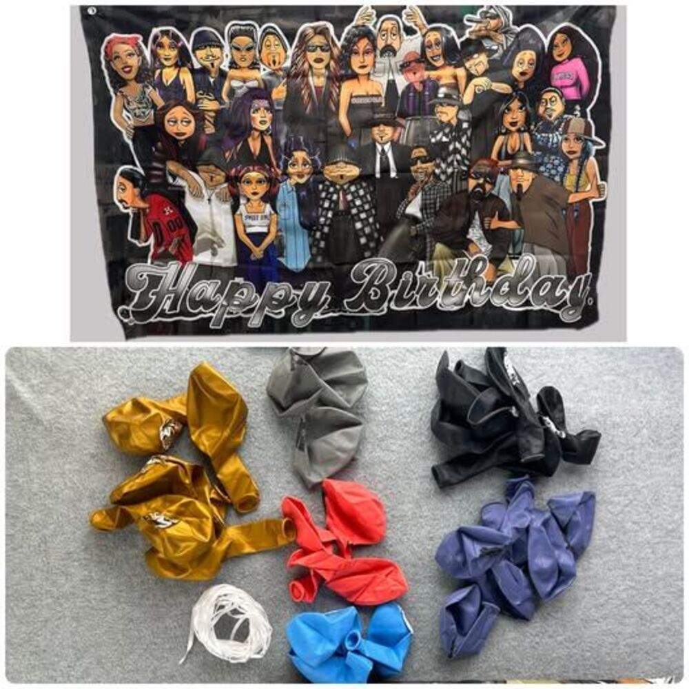 HOMIES Happy Birthday Banner and Balloon Bundle New